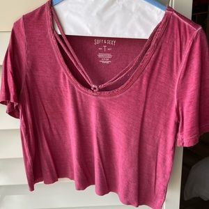 cropped american eagle shirt